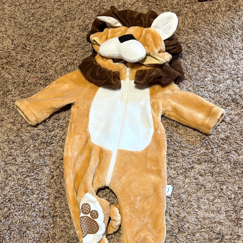 Adorable Brown and White Lion Kids One Piece